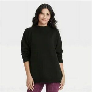 A New Day Women's Black Oversized Sweater Size XXL Cozy Soft Comfortable Casual